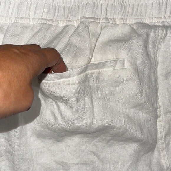 ATHLETA Cabo Linen Jogger in White Calla Lily size 22 with Zippered Pockets - Picture 10 of 16
